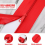 Instant Door Dust Protection Self-Adhesive Tarp Double Zipper Red 2