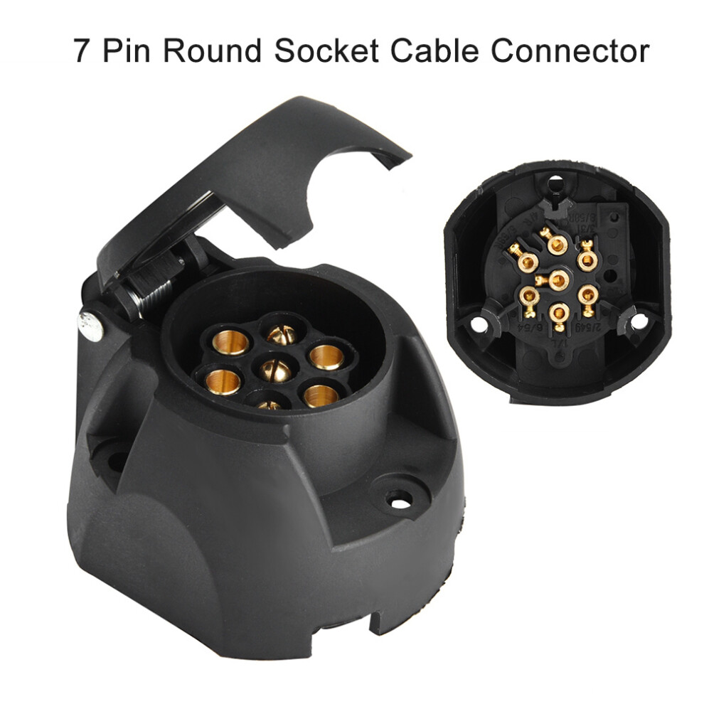 Waterproof 12V 7 Pin Round Socket Cable Connector European Truck Trailer Signal Display Light 6941324553473