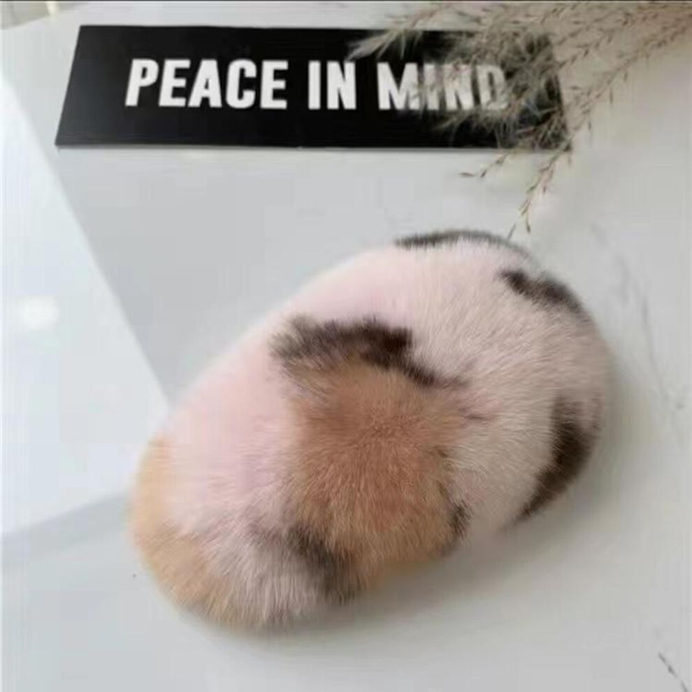 (pink,brown) Girls Plush Hairpin Natural Rabbit Fur Women Bangs Hairpin-image-OPC-PHWSR59-NEW