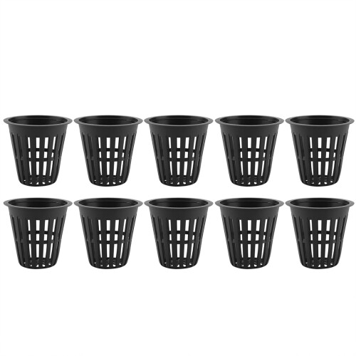 10pcs/Set Durable Safe Plastic Hydroponic Basket Cup for Garden Balcony Planting(Black) 1
