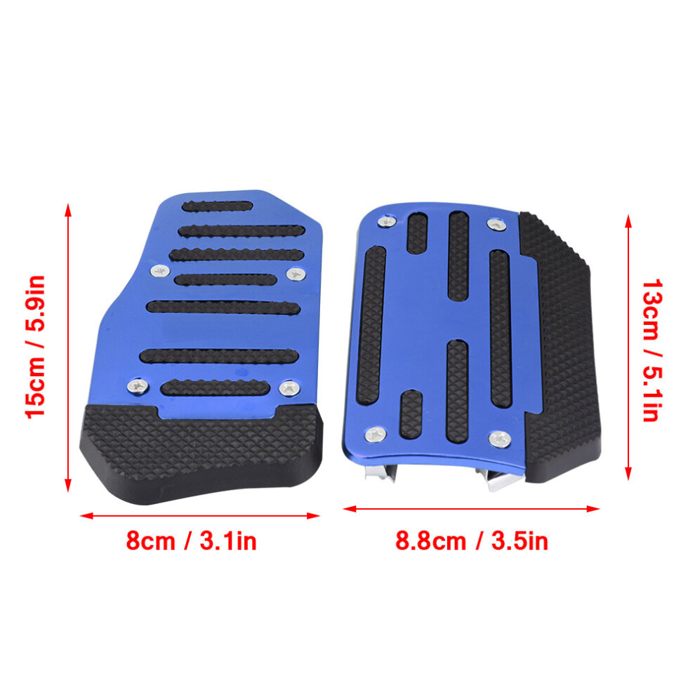 Alloy Nonslip Accelerator Pad Cover Brake Pedal Cover For Automatic Vehicles At Car (Blue) Blue 4671324553716