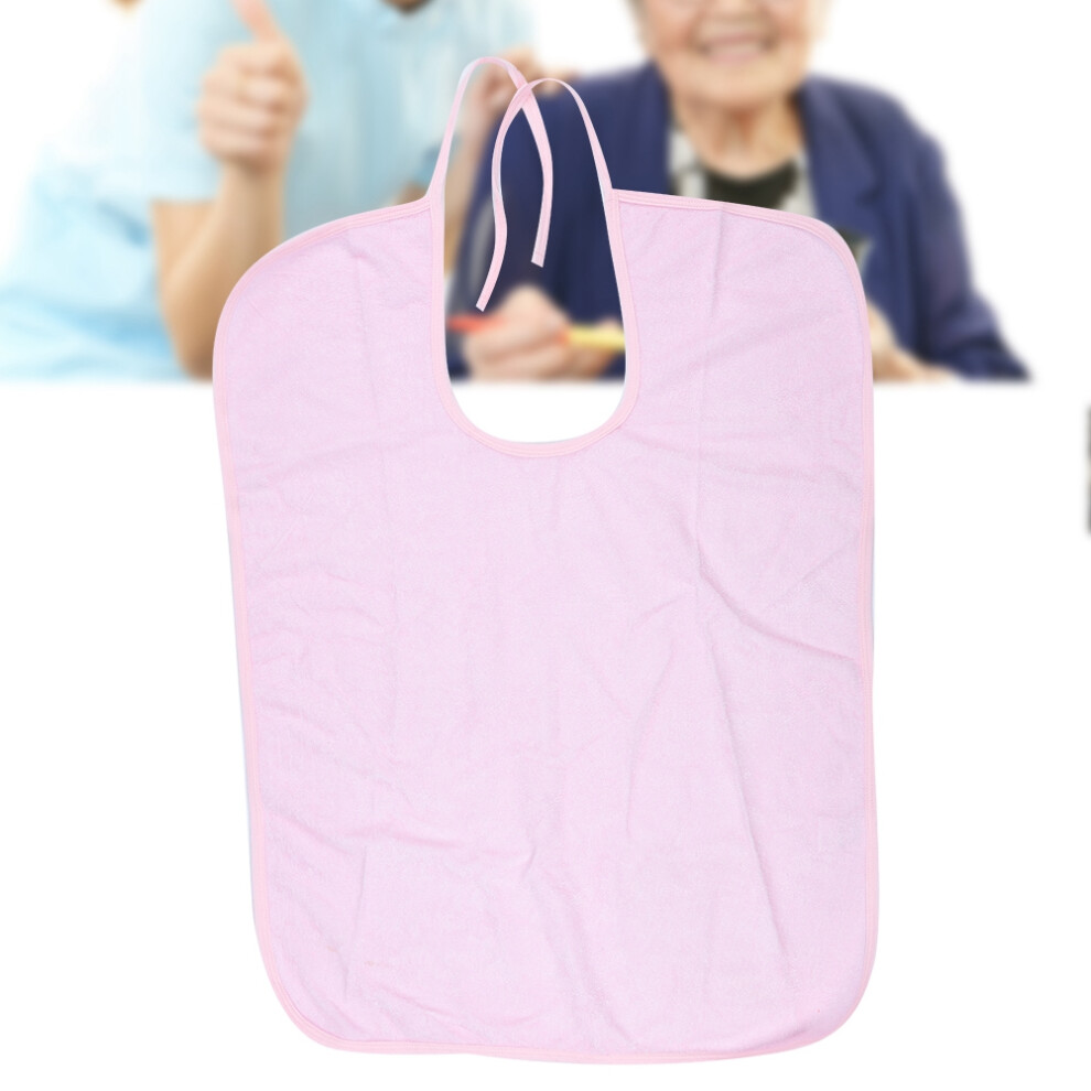 Light/Pink Elderly Waterproof Bib Adult Mealtime Saliva Towel Dining Apron Clothes Protector M