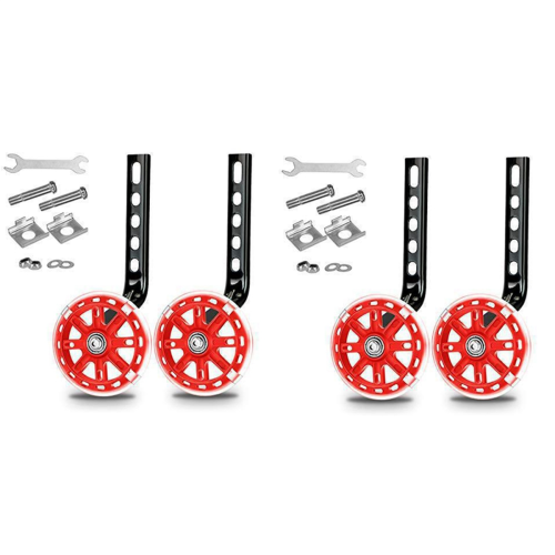 Kit de suporte para rodinhas de apoio para bicicletas infantis de 12 polegadas, vermelho.