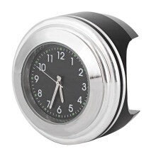 Motorcycle Modification Handlebar Mount Waterproof Quartz Clock Watch(White Surface Black Dial)