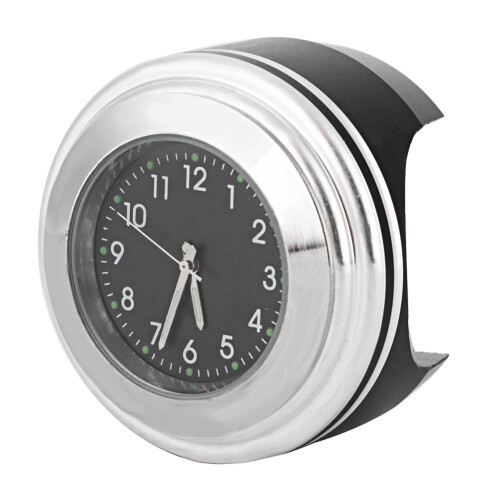 Motorcycle Modification Handlebar Mount Waterproof Quartz Clock Watch(White Surface Black Dial)