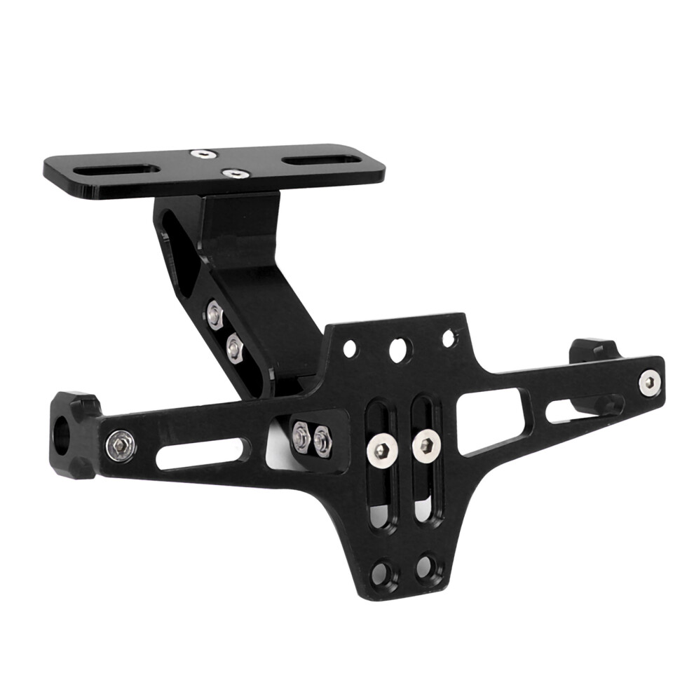 Adjustable Telescopic Aluminum Alloy Bracket License Plate Holder With Led For Motorcycle Light 8781324555217
