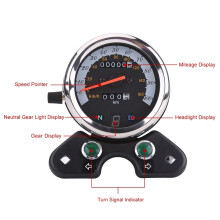 DC 12V Motorcycle Instrument Dual Odometer Speedometer Meter Gauge with LED Indicator for GN125