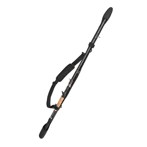 Cappello nero corto, borsa porta-canna da pesca regolabile
