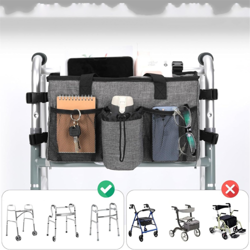 Accessori per deambulatore pieghevoli con portabicchieri e custodia organizer 2