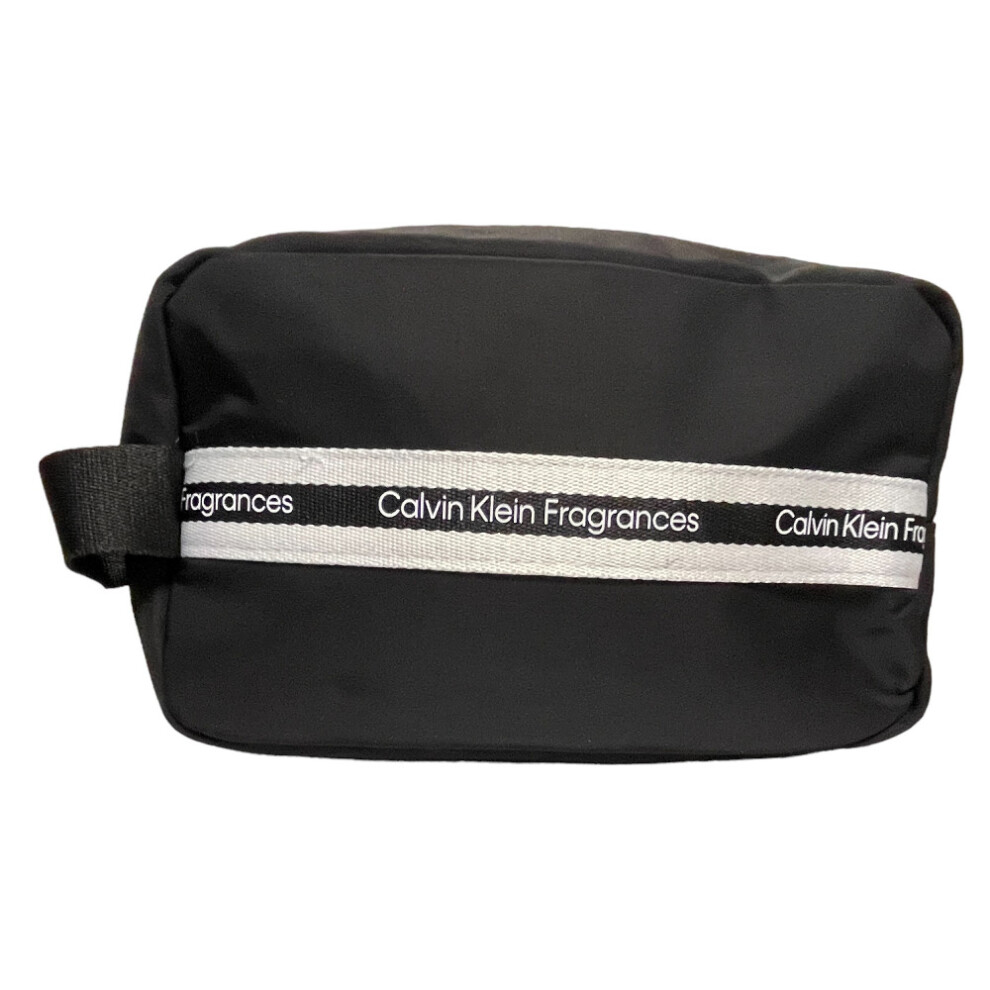Calvin Klein Mens Toiletry Bag Black Blue Zip