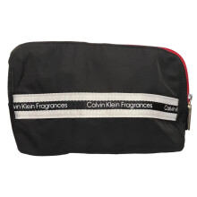 Calvin Klein Womens Cosmetic Bag Black Red Zip