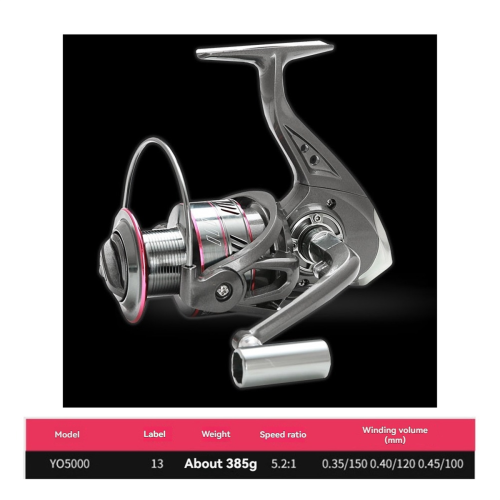 Carrete de pesca modelo Y0-5000 5.2:1 2