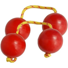 2 pares de bolas rítmicas para crianças e adultos, festas e aulas de música, vermelhas.