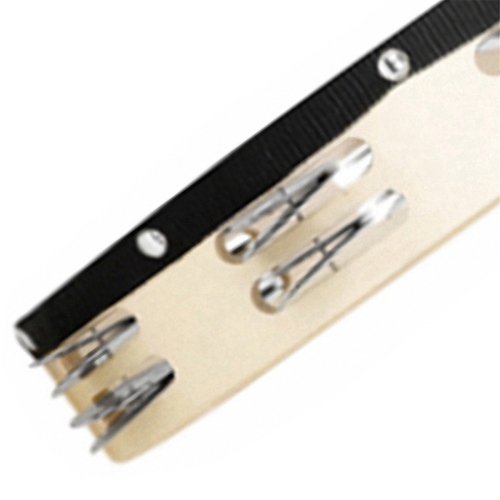 Tambor de percussão manual de 10 polegadas com sinos de mão e pandeiro de fileira dupla. 1