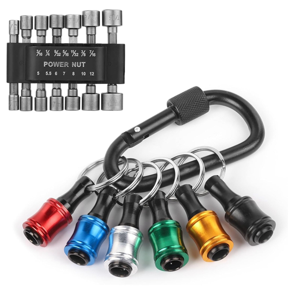 14Pc Power Nuts Driver Drill Bit Tools Set Metric Socket Wrench Screw 4851117152979