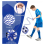 2 stuks voetbalkicktrainer, voetbalretournet, blauw + rood 2