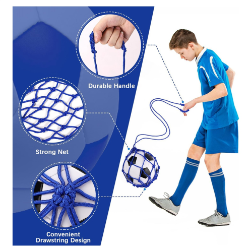 2 stuks voetbalkicktrainer, voetbalretournet, blauw + rood 1