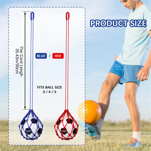 2 stuks voetbalkicktrainer, voetbalretournet, blauw + rood 2