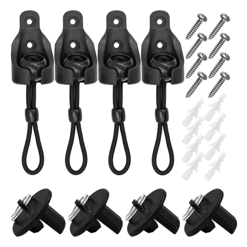 Rolgordijn-hardware Bungee Kit en eindkap-zonneschermbevestigingen 4-pack