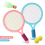2PCS Children's badminton racket set, two person tennis racket 4