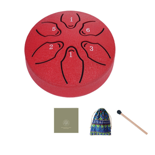 Tambor de aço para chuva de 3 polegadas e 6 tons para uso externo, vermelho.