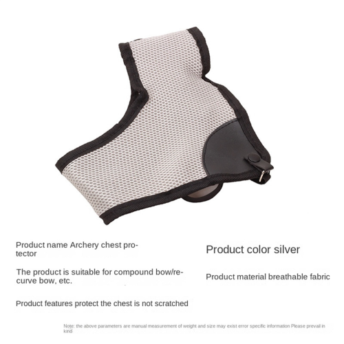 Protetor de peito para arco e flecha recurvo, equipamento de proteção cinza. 1