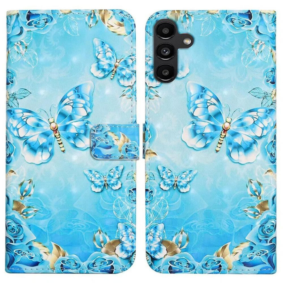 (As The Picture, Butterfly) For Samsung Galaxy A36 5G Case 3D Creative Pattern Pu Leather Stand Phone Cover Blue 4321647050200