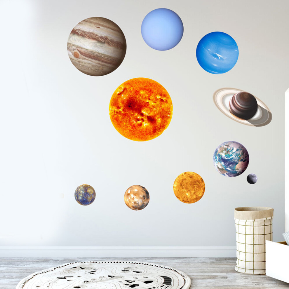 Luminous Solar System Themed Glowing Wall Sticker Home Decor for Children Room Bedroom