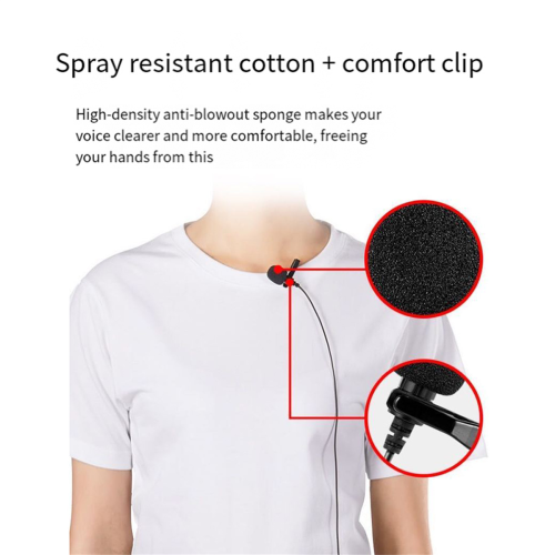 Microfone de lapela para celular, gravação de vídeo ao vivo com placa de som e câmera, B 2