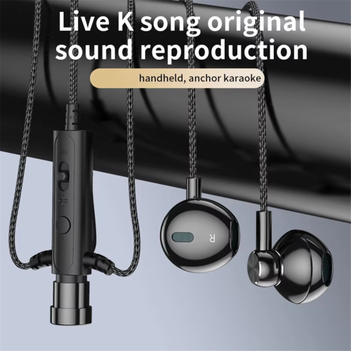Microfono Lavalier in-ear da 3,5 mm con clip per auricolari, nero 2