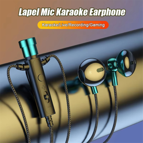 Microfono Lavalier in-ear da 3,5 mm con clip per auricolari, nero 1