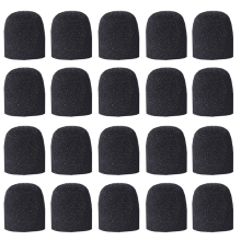 Pacote com 20 protetores de espuma preta para microfone.