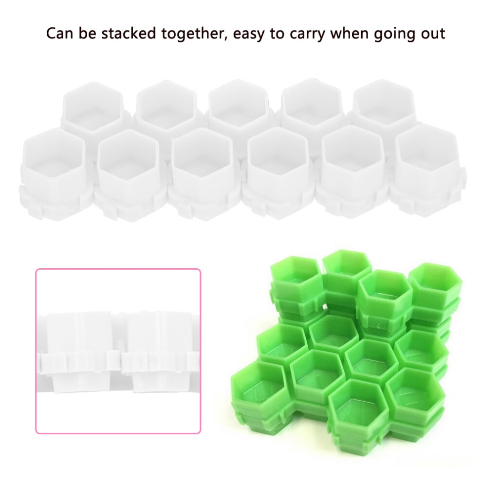 200Pcs Tattoo Ink Cups Honeycomb Shape Pigment Holder Cups Permanent Makeup Supplies White