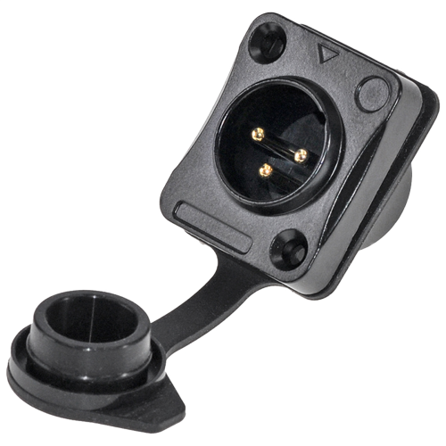 Suporte para 3 polos com plugue de áudio para microfone macho e fêmea à prova d'água, D 1