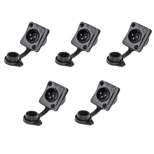 Suporte para 3 polos com plugue de áudio para microfone macho e fêmea à prova d'água, D