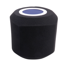 Filtro de vento acústico para microfone, ideal para estúdios de gravação.