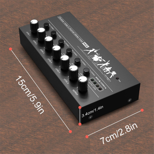 Mesa de Som Estéreo, Mixer de Microfone de 6 Canais, Expansor de Instrumentos 1