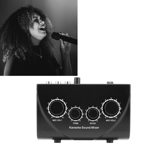 Table de mixage karaoké, système audio professionnel noir (UE) 1