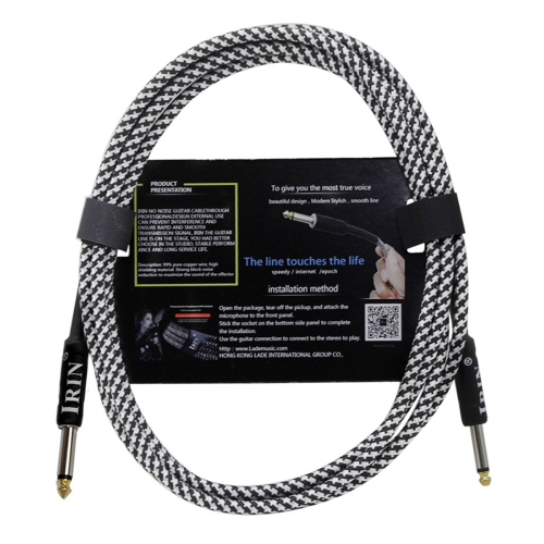 Gitarr Musikinstrument Kabel Ljudkabel Svart & Vit