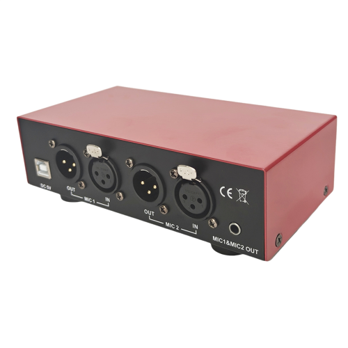 USB Dual Mixed Output Phantom Power Supply 48V with Double XLR Cable 2