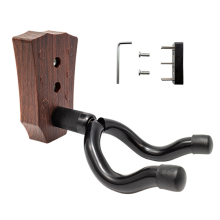 Soporte de pared para ukelele, de madera de nogal negro, en forma de U.