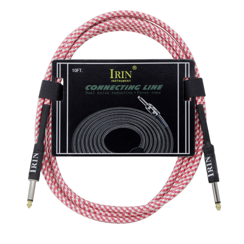 Gitarr Musikinstrument Kabel Ljudkabel Rosa & Vit