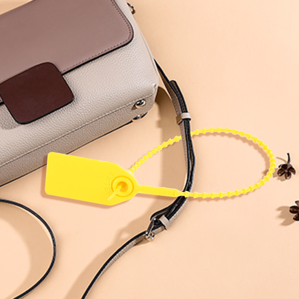 100Pcs 250Mm Plastic Disposable Zip Ties Self Locking Tie Suitcase Shoes Bag Label Tag (Yellow) 7641324559947