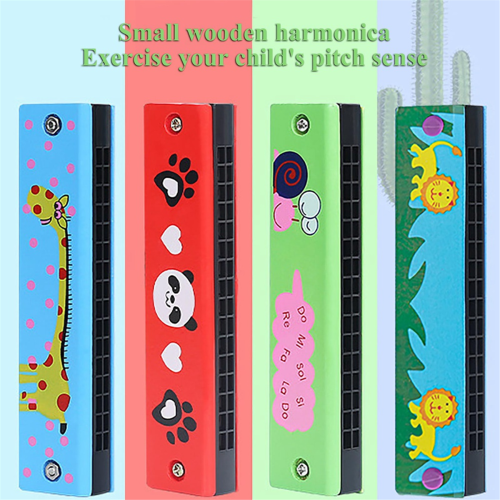 Kindermondharmonica, diatonische mondharmonica, houten muziekinstrument 2