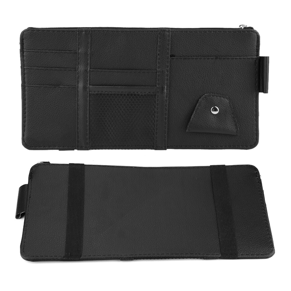 Universal Car Sun Visor Leather Cd Sunglass Card Organizer Holder 9391324561379