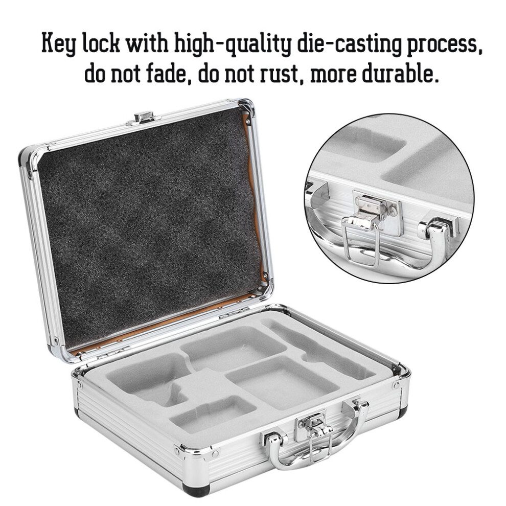 Tattoo Carrying Case Machine Storage Box Lock Padded Box Organizer Aluminum Alloy