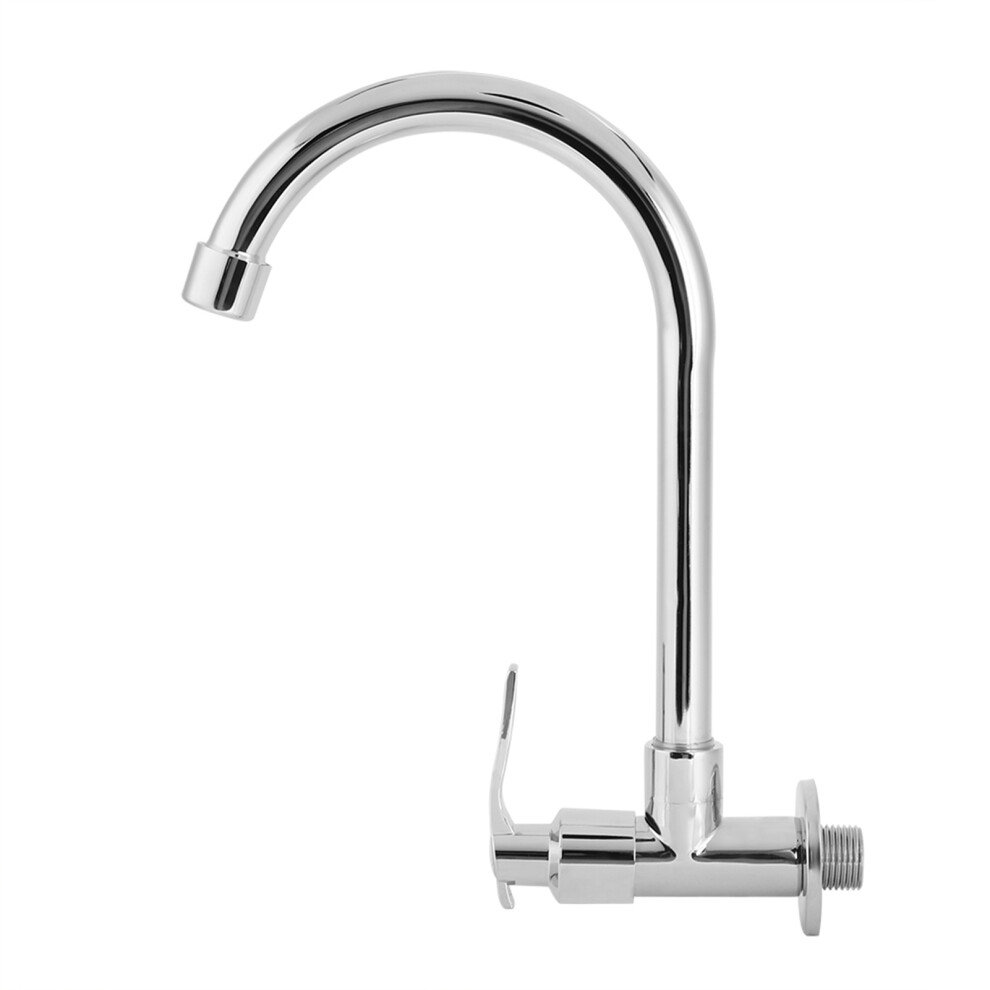 Household Kitchen Faucet Single Cold Wall Mounted Faucet Tap G1/2In (Without Hose) 8441324561754
