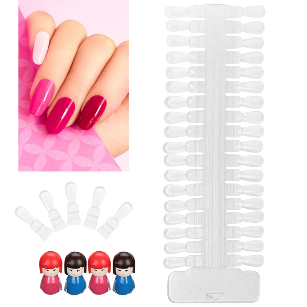 36 Tips Nail Gel Color Display Cards Double Sided Practice Samples Training Tools Transparent