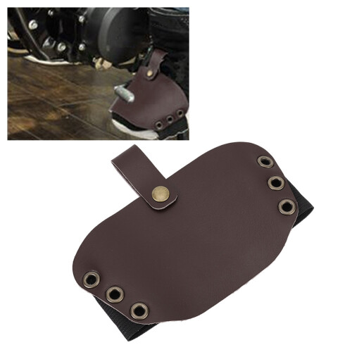 High Quality PU Material Motorcycle Shift Guard Shoes Boots Protector Cover(Brown) 2