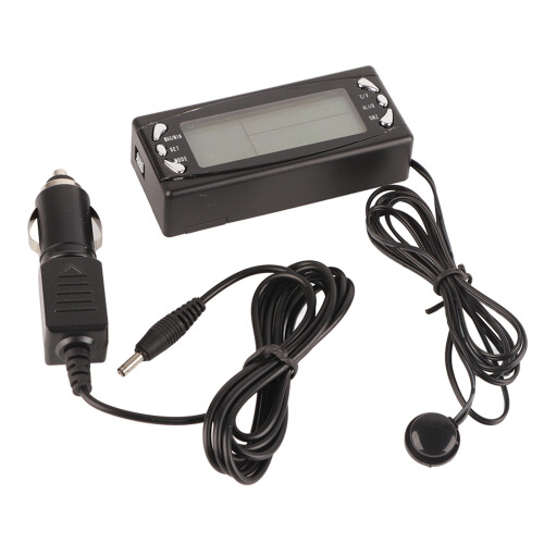12V Digital Car Thermometer Vehicle Clock LCD Temperature Meter with Alarm Function CT23 1